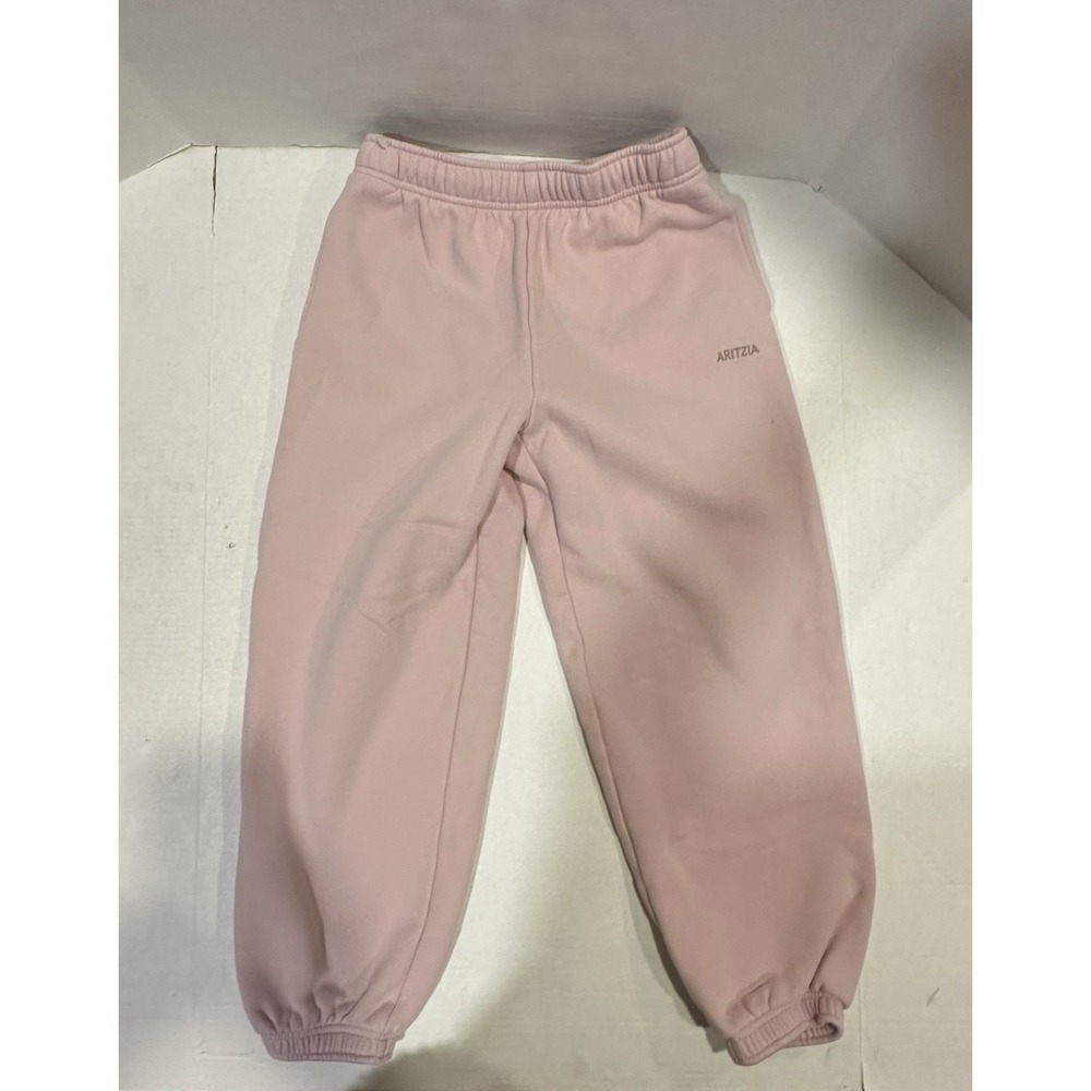 Aritzia Light Pink Fleece Sweatpants Pockets Elastic Waist/Cuffs XS Short